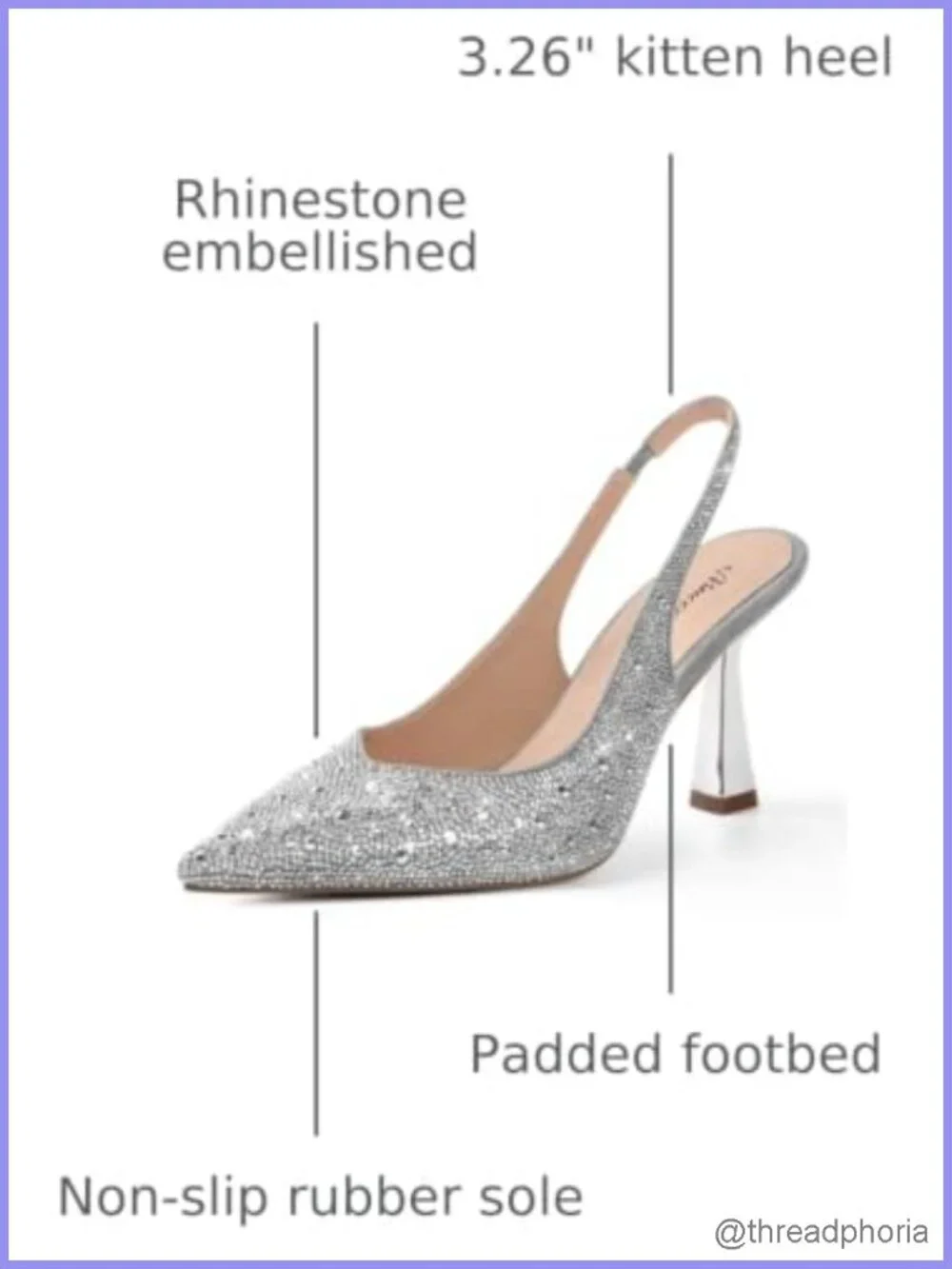 Kitten Heels Slingback Rhinestone Pointe Toe Pumps Suede Women's Wedding Shoes